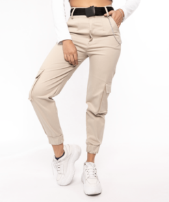 pantalon tipo cargo beige – OXAP