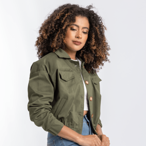 Chaqueta Dama azal verde militar - Imagen 2