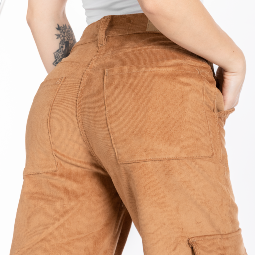 Pantalon Cargo Pana Dama OX-2129 Camel - Imagen 4