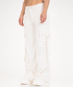Pantalón En Pana Cargo Crema OX-2412
