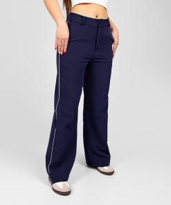 Pantalón En LIno Wide leg B-1733 Azul