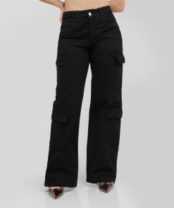 Jean Dama Cargo OX-2455 Negro